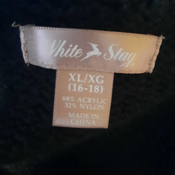 White Stag Black Oversized Grandma Grandpa Sweater front patch pockets XL 16-18 - Picture 5 of 5